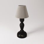 Lampada portatile ricaricabile Cabless14 con lampadina a goccia e paralume - Nero