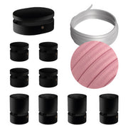 Sistema Filé Symmetric Kit - con cavo CM16 di 5 m per catenaria e 9 componenti in legno verniciato nero per interni