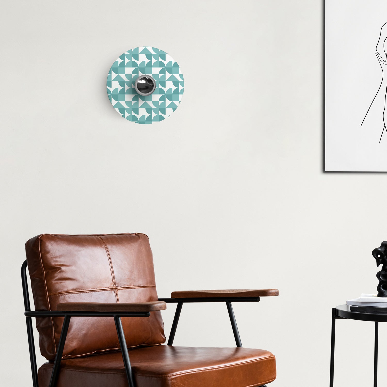 Paralume mini piatto Ellepì con disegni geometrici 'Kaleidoscope' Geometria 3, diametro 24 cm - Made in Italy