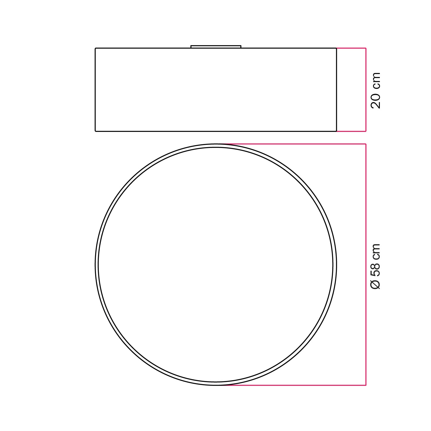 Plafoniera in tessuto Large Arenal tortora - Made in Italy