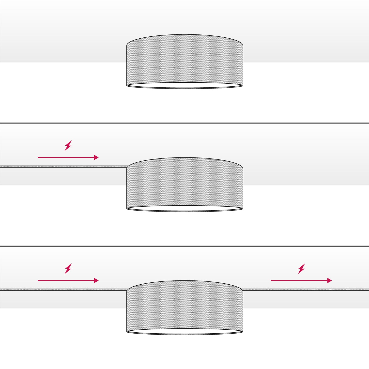 Plafoniera in tessuto Large Teletta antracite - Made in Italy