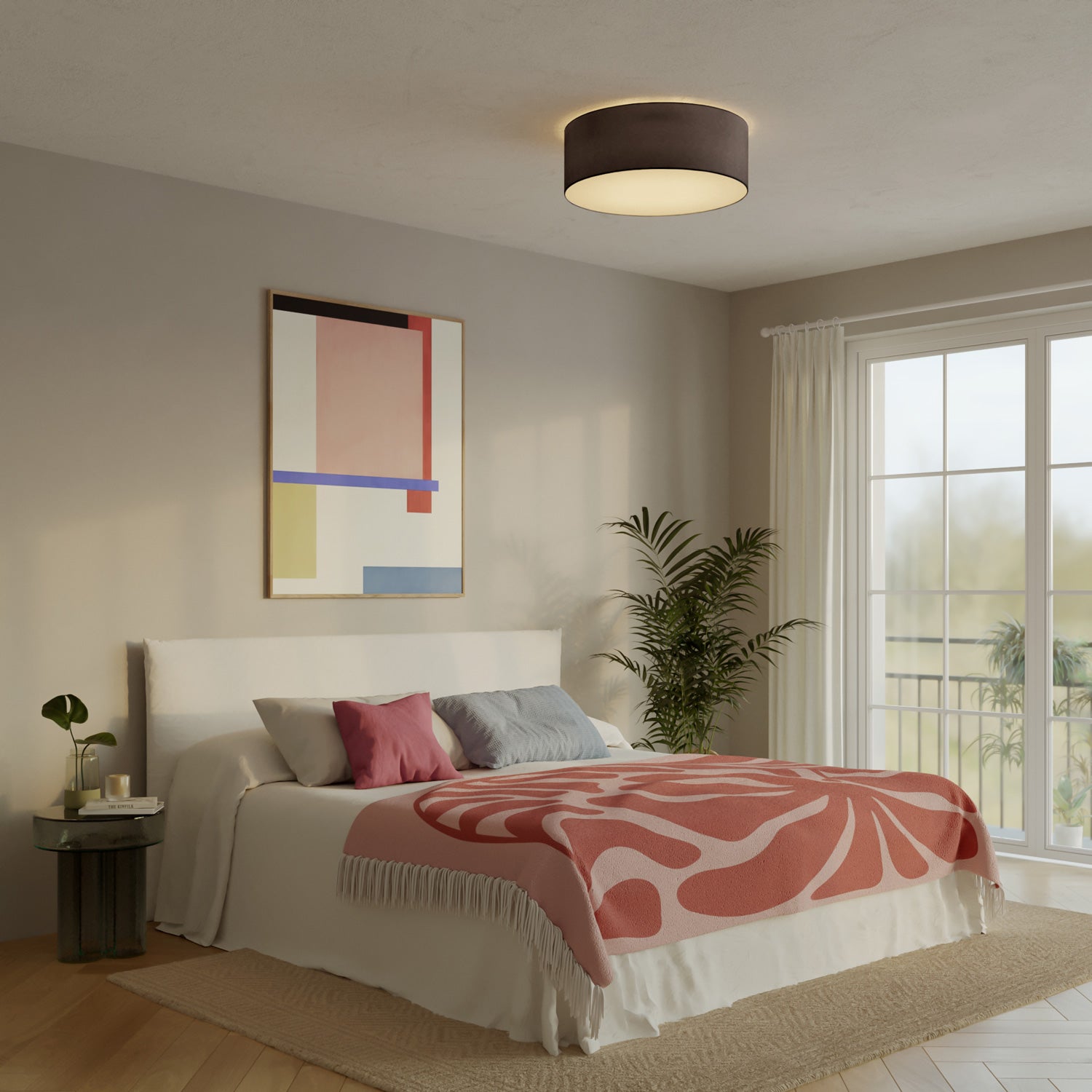 Plafoniera in tessuto Large Teletta antracite - Made in Italy