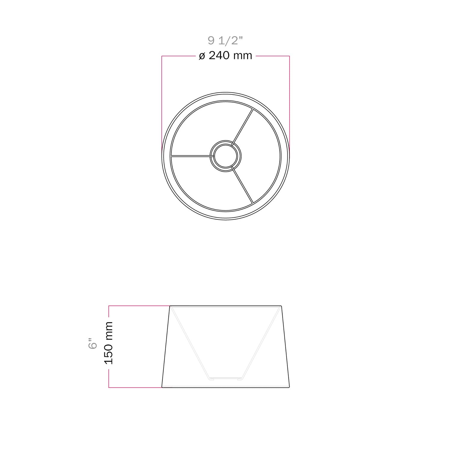 Paralume Athena con attacco E27 per lampada da tavolo o da terra - Made in Italy - Arenal Bordeaux