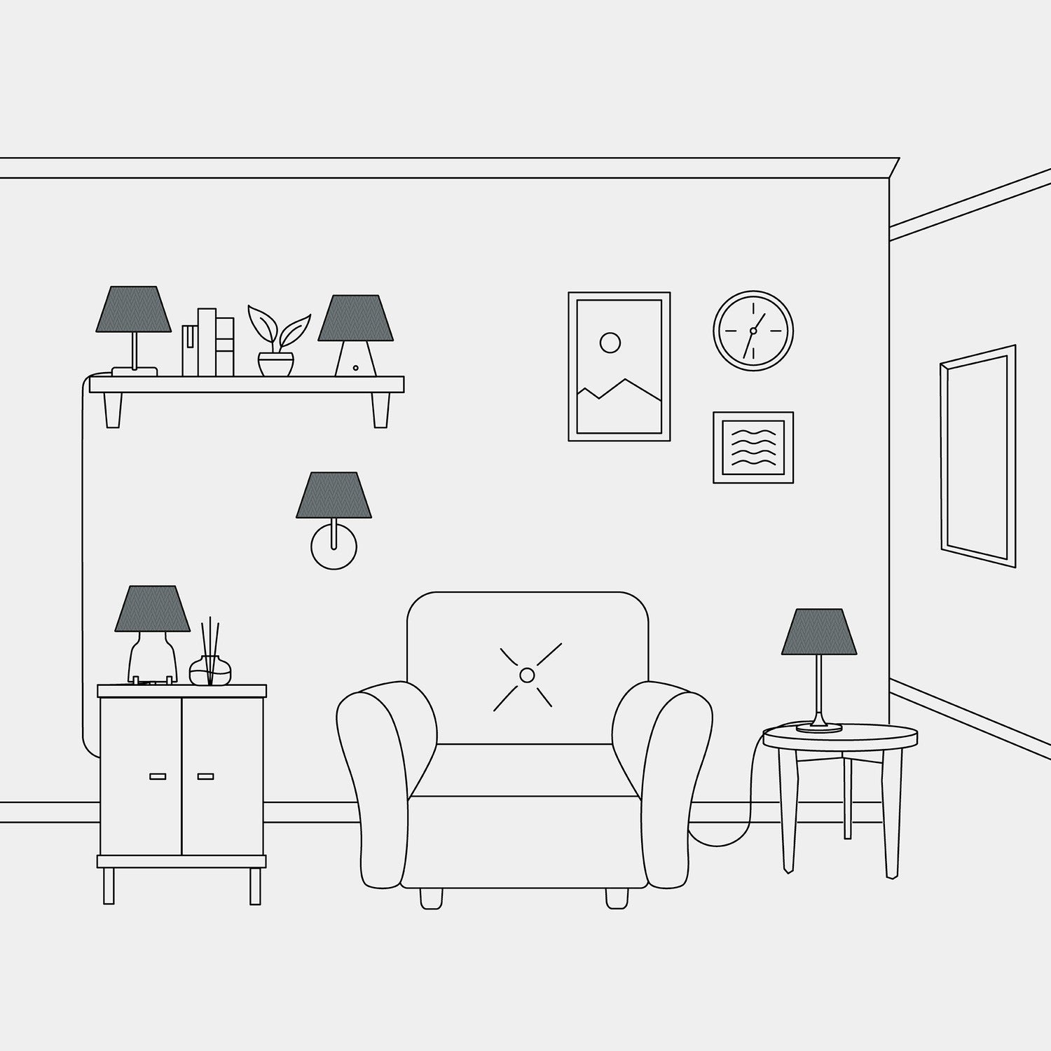 Paralume Impero S con attacco E27 per lampada da tavolo o applique - Made in Italy - Teletta Grigio Scuro