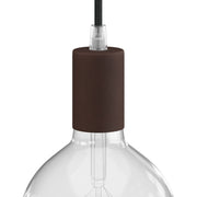 Kit portalampada E27 cilindrico in metallo - Ruggine scura verniciata Conico