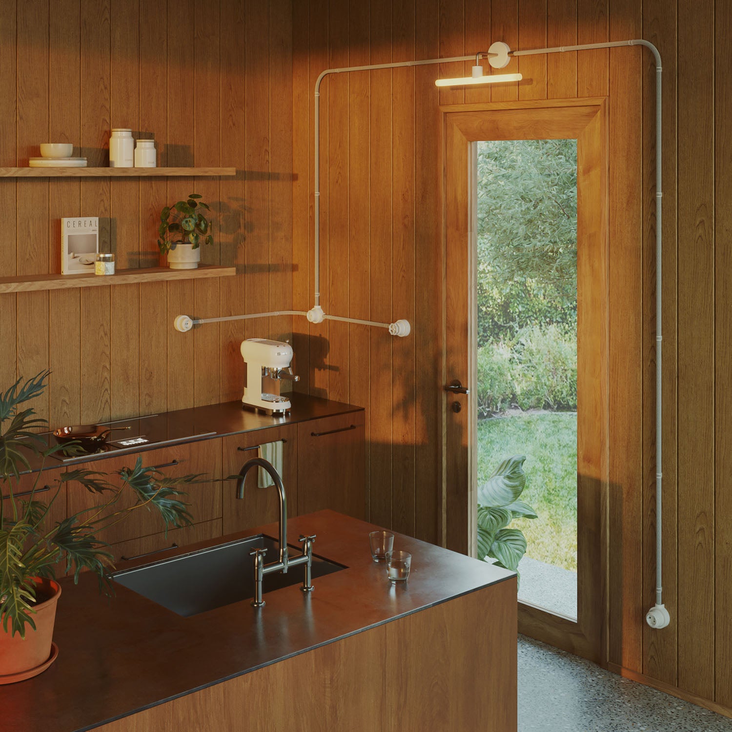 Kit interruttore/deviatore con manopola e base per Creative-Tubes in porcellana bianca Rosso 1