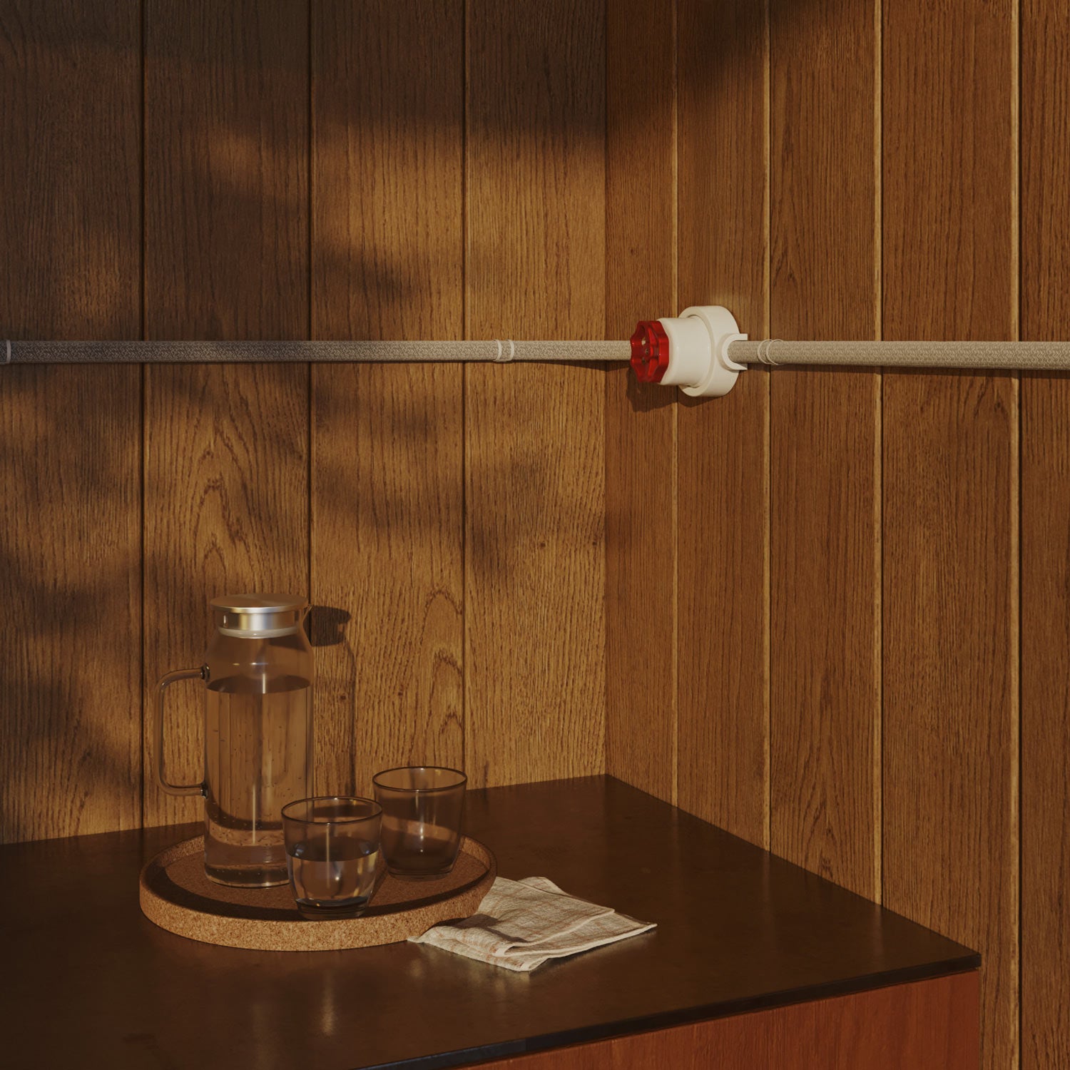 Kit interruttore/deviatore con manopola e base per Creative-Tubes in porcellana bianca Rosso 2 in linea