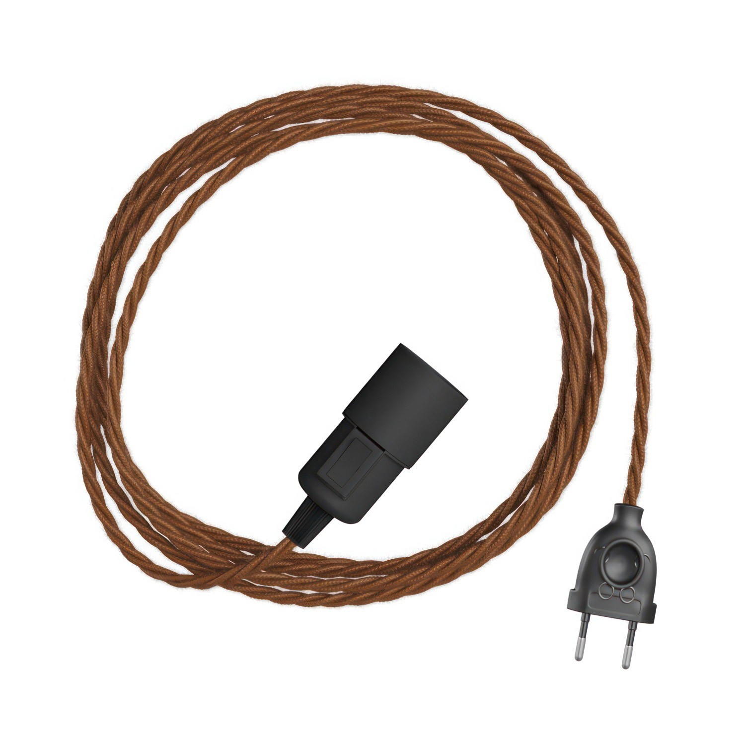 Snake Twisted Plug-in lamp met gekleurde gedraaide textiel kabel