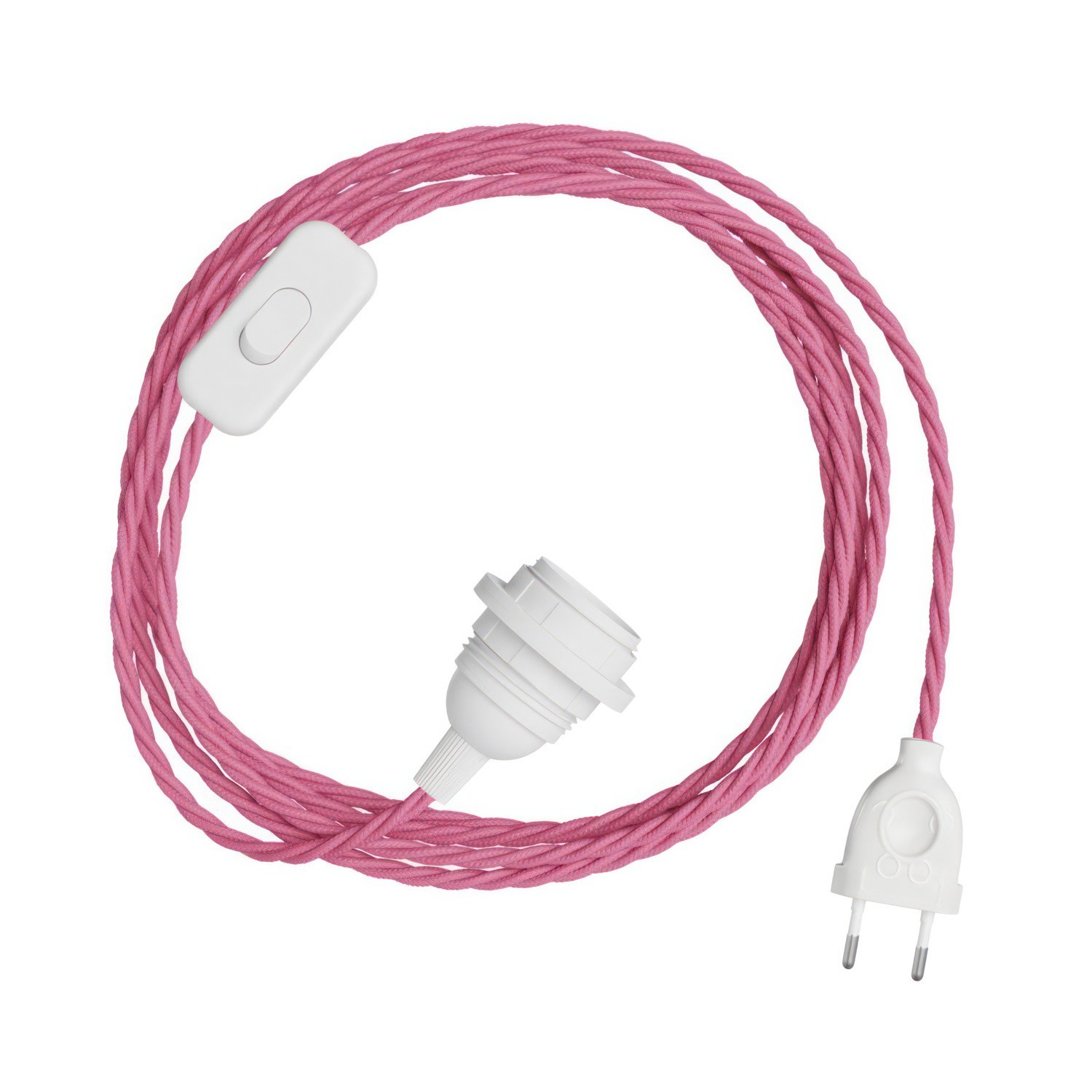 SnakeBis Twisted voor lampenkap - Verlichtingssnoer met lamphouder en gedraaide textiel kabel