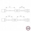 SnakeBis Zig-Zag Verlichtingssnoer met lamphouder en Zig-Zag effect textiel kabel voor lampenkap