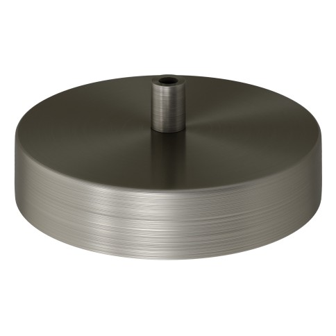 Socle de lampe diam 120mm TITANE SATINÉ avec contrepoids, passe-câble latéral et softpad