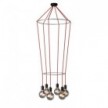 6 Pendels dubbele Ring Cage Globe Lamp