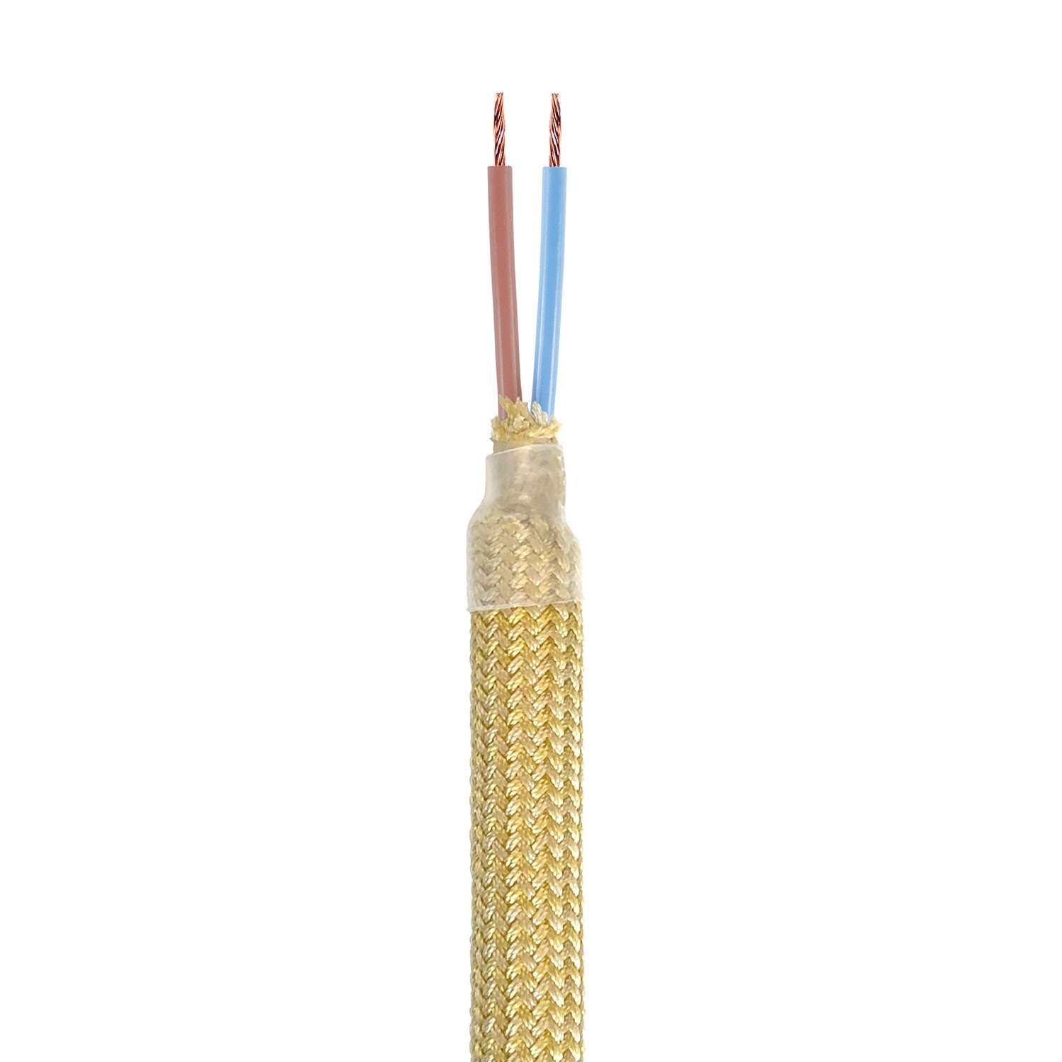 Kit Creative Flex tube flexible recouvert de tissu moutarde RM79 avec bornes métalliques