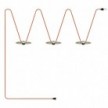 Guirlande lumineuse Système Lumet 'Majoliques' 10 m avec câble textile, 3 douilles et abat-jour, crochet et fiche noire