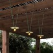 Guirlande lumineuse Système Lumet 'Majoliques' 10 m avec câble textile, 3 douilles et abat-jour, crochet et fiche noire