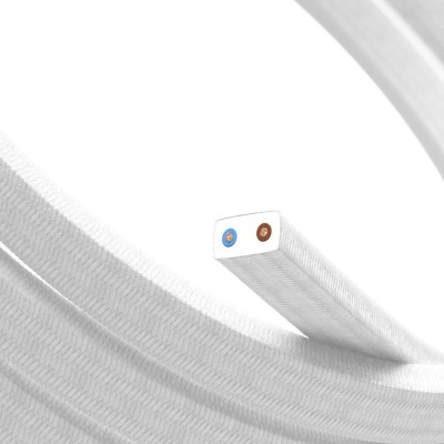 UV-bestendige elektrische kabel voor String Lights, bedekt met Rayon stof Wit CM01