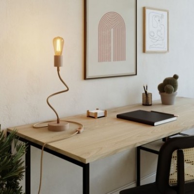 Lampe de table en bois avec articulation et lumière diffuse - Table Flex Wood