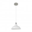 Pendant lamp with textile cable, Bistrot lampshade and metal details - Made in Italy