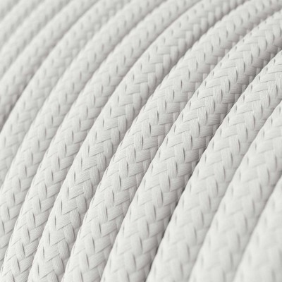 Câble électrique Ultra Soft en silicone recouvert de tissu Blanc Optique brillant - RM01 rond 2x0,75mm