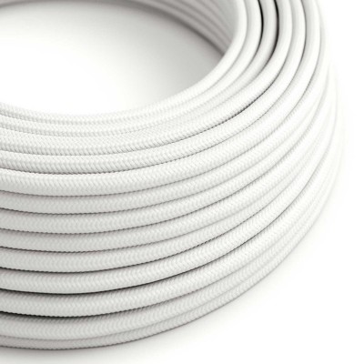 Câble électrique Ultra Soft en silicone recouvert de tissu Blanc Optique brillant - RM01 rond 2x0,75mm