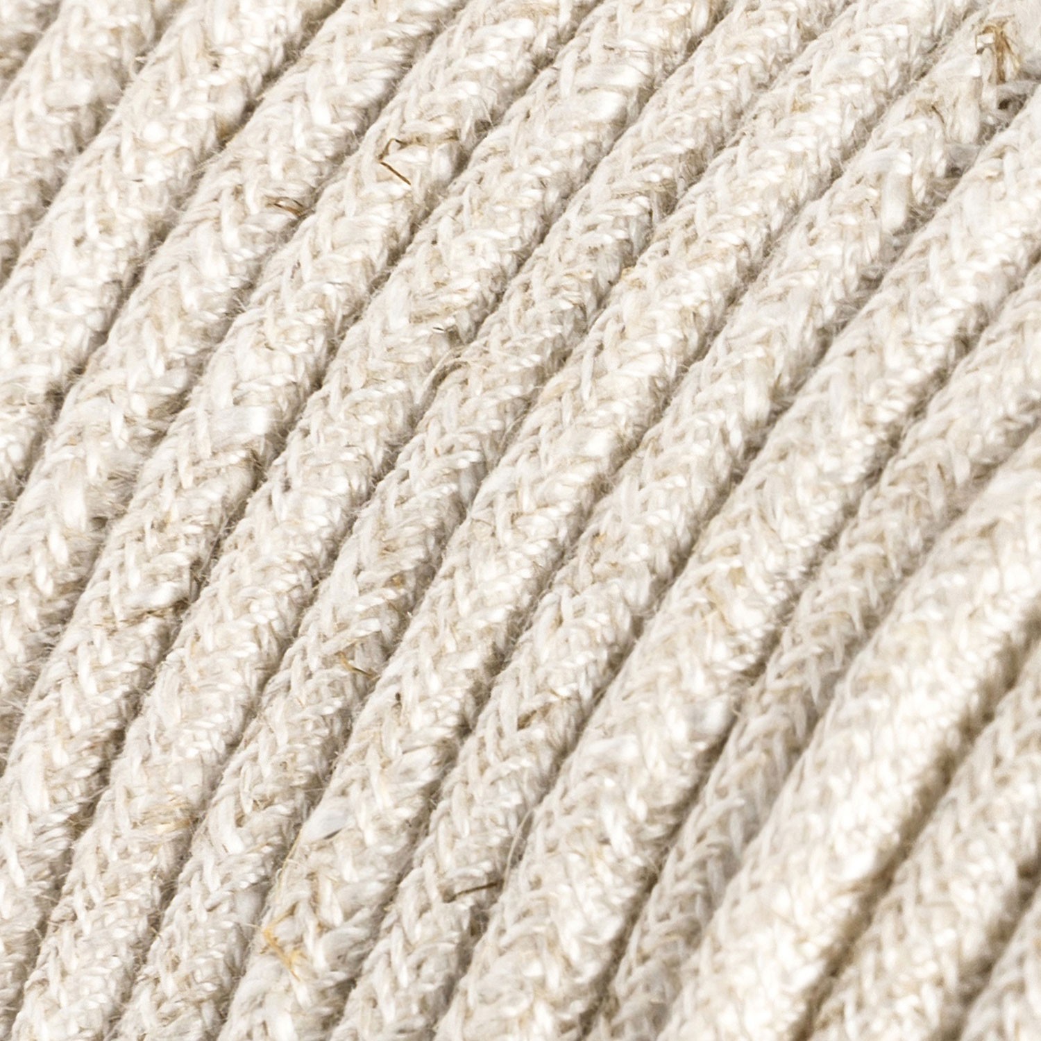 Câble électrique Ultra Soft en silicone recouvert de lin Blanc mélangé - RN01 rond 2x0,75mm