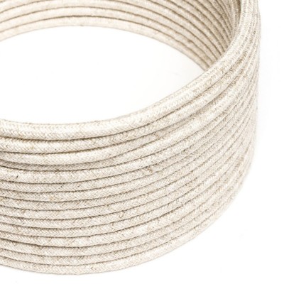 Ultra Zachte siliconen elektrische kabel met witte melange linnen voering - RN01 rond 2x0,75 mm