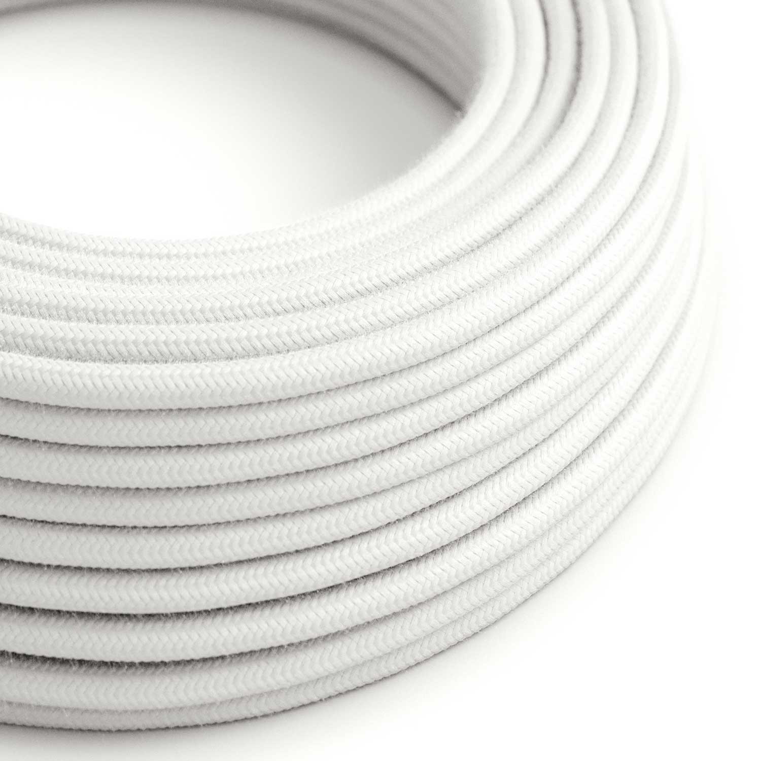 Câble électrique Ultra Soft en silicone recouvert de coton Blanc Optique - RC01 rond 2x0,75mm
