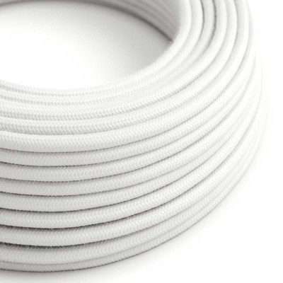 Câble électrique Ultra Soft en silicone recouvert de coton Blanc Optique - RC01 rond 2x0,75mm