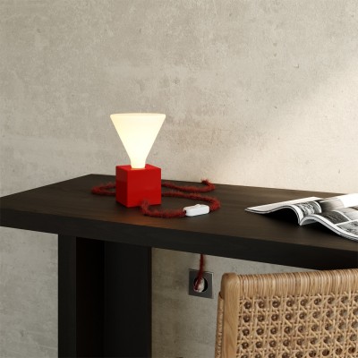 Lampe de table rouge - Cubetto