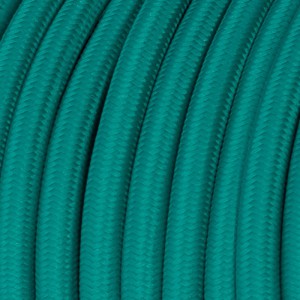 Câble textile Turquoise brillant - L'Original Creative-Cables - RM71 rond 2x0,75mm / 3x0,75mm