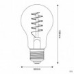 LED Gouden LED Carbon Filament lamp C03 Gebogen Spiraal Filament Drop A60 4W E27 Dimbaar 1800K