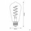 LED Gouden LED Carbon Filament lamp C04 Gebogen Spiraal Filament Edison ST64 4W E27 Dimbaar 1800K