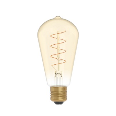 Ampoule dorée LED C04 Carbon Line avec filament en spirale Edison ST64 4W E27 Dimmable 1800K