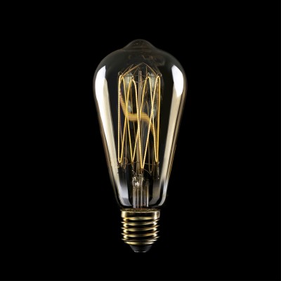 LED Gouden LED Carbon filament lamp C54 Edison ST64 7W E27 Dimbaar 2700K