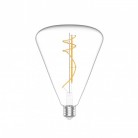LED lamp in helder glas H03 Cone 140 10W E27 Dimbaar 2700K