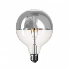 LED Globe Lamp Halve bol zilver B05 5V Collectie Kort filament G125 1,3W E27 Dimbaar 2500K