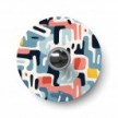 Abat-jour mini plat Ellepì avec motifs géométriques 'Kaleidoscope', diamètre de 24 cm - Fabriqué en Italie