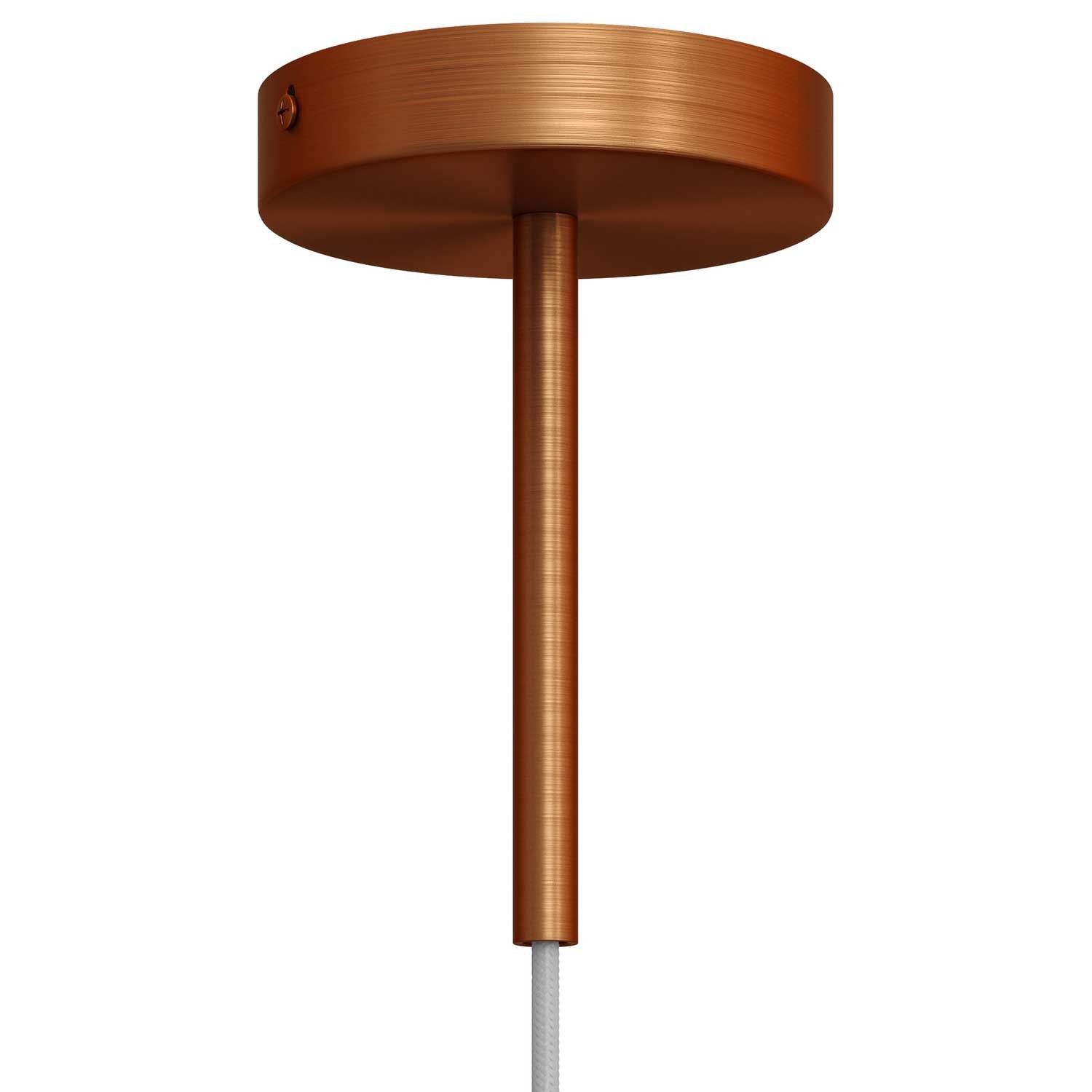 Serre-câble cylindrique en métal long 15 cm avec tige, écrou et rondelle