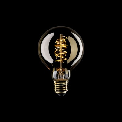 Ampoule dorée LED C05 Carbon Line avec filament en spirale Globe G80 4W E27 Dimmable 1800K