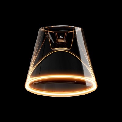 LED lamp in helder glas Ghost Line Inliggende Kegel 6W 500Lm E27 2200K Dimbaar - G01