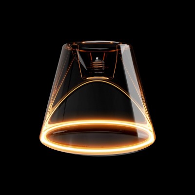 LED lamp Smoky gefumeerd glas Ghost Line Inliggende Kegel 6W 400Lm E27 1900K Dimbaar - G11