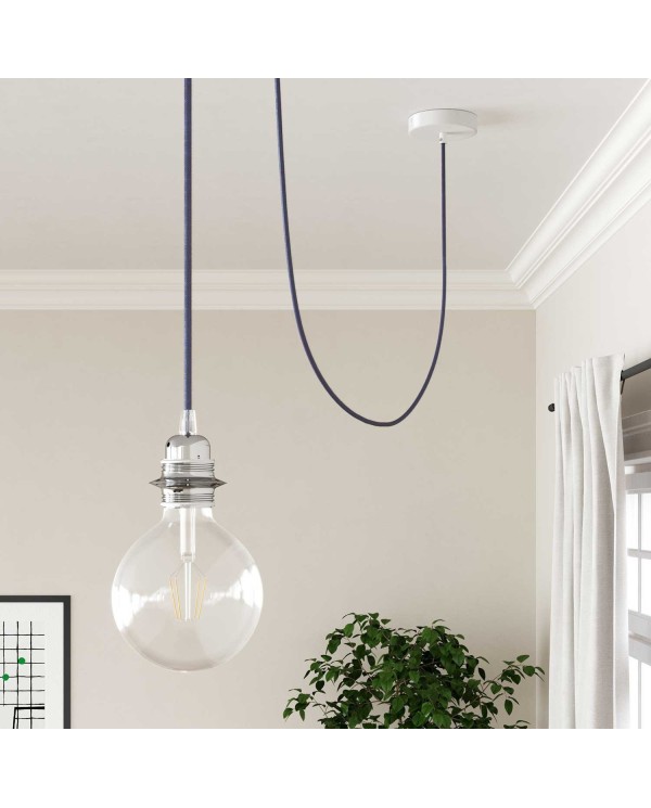 Ronde flexibele electriciteit textielkabel van viscose. RM07 - lila