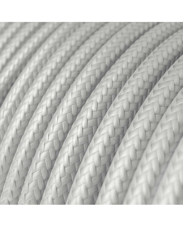 Ronde flexibele electriciteit textielkabel van viscose. RM02 - zilver