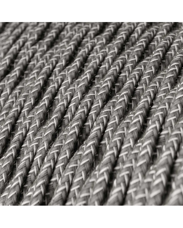Câble textile Gris mélangé lin - L'Original Creative-Cables - TN02 tressé 2x0,75mm / 3x0,75mm