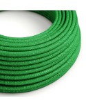 Ronde flexibele glinsterende electriciteit textielkabel van viscose. RL06 - groen