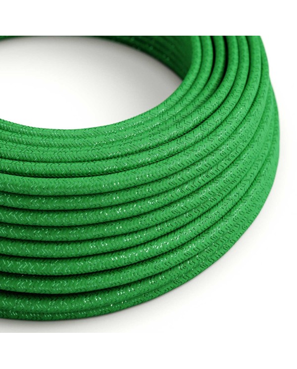 Ronde flexibele glinsterende electriciteit textielkabel van viscose. RL06 - groen