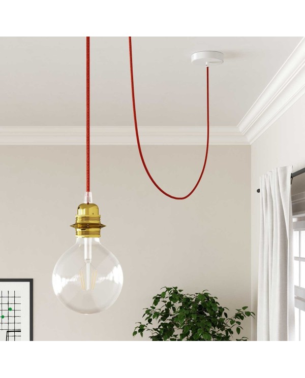 Ronde flexibele glinsterende electriciteit textielkabel van viscose. RL09 - rood