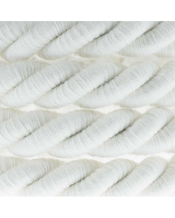 Corde XL, câble électrique 3x0,75. Revêtement en coton brut. Diamètre 16mm.