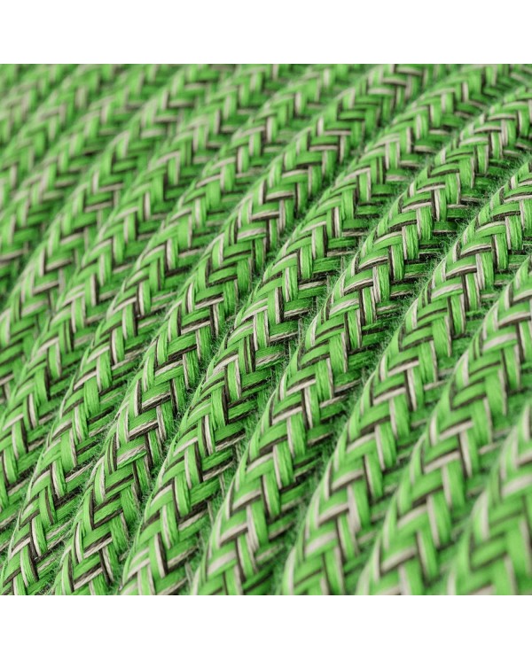 Câble textile Vert pistache coton - L'Original Creative-Cables - RX08 rond 2x0,75mm / 3x0,75mm