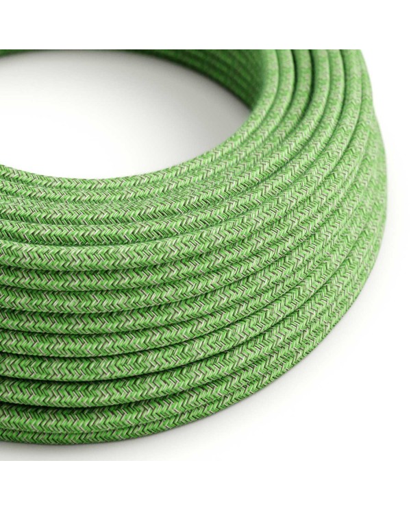 Câble textile Vert pistache coton - L'Original Creative-Cables - RX08 rond 2x0,75mm / 3x0,75mm